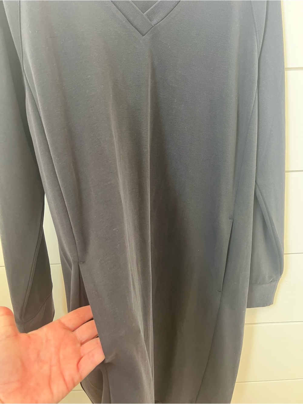 Athleta Black V-Neck Long Sleeve Dress - Seasoft fabric - Picture 5 of 6